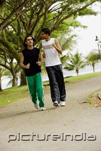 PictureIndia - Young men jogging in park