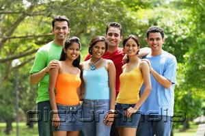PictureIndia - Group of young adults, smiling at camera