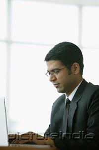 PictureIndia - Businessman in office, using laptop