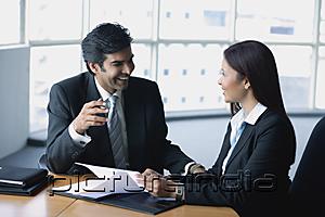 PictureIndia - Businessman and businesswoman in office, having a discussion